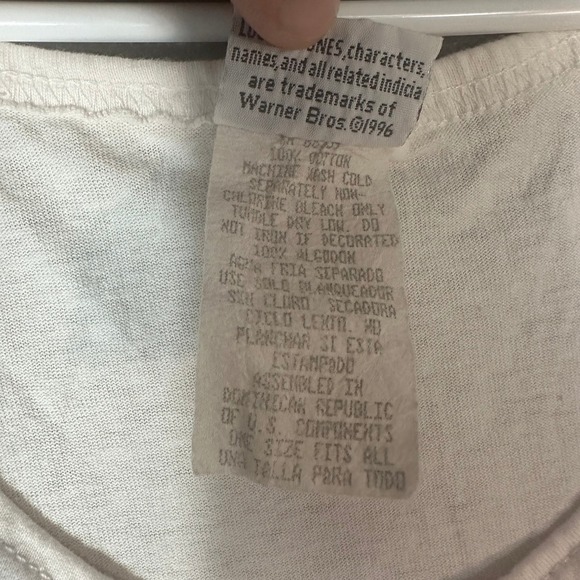 Mens Looney Tunes Tweety Bird Tank Top‎ Graphic Tee Vintage 1996 Large - Picture 4 of 15